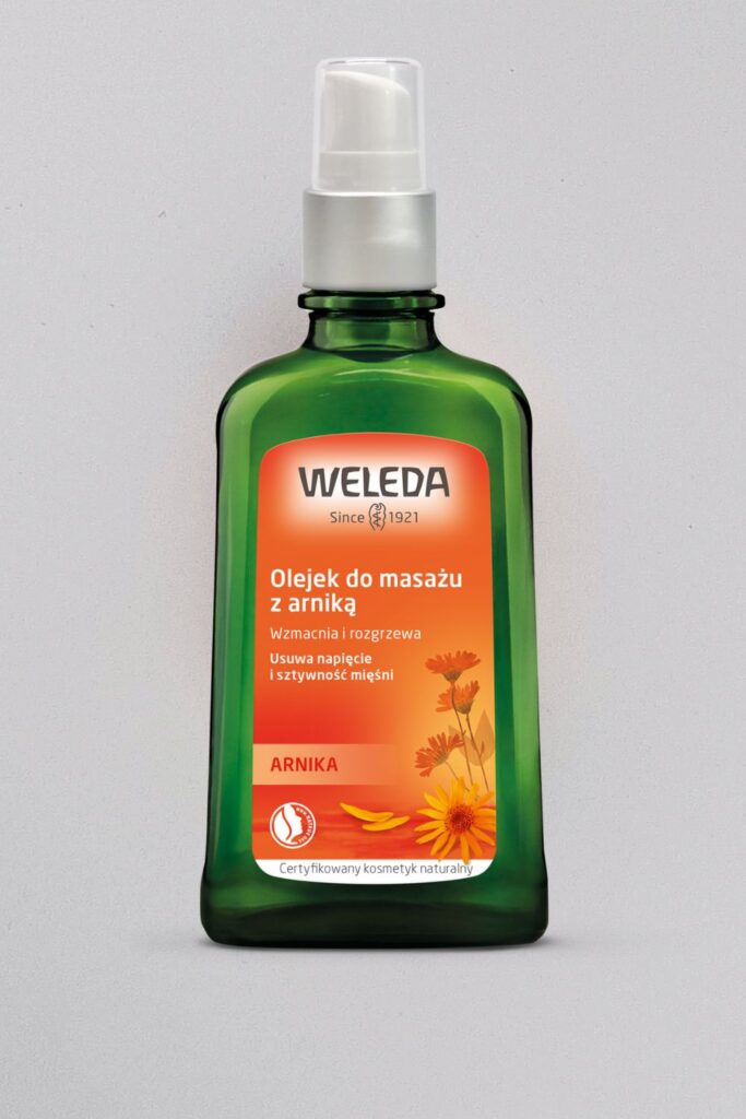 Naturalny olejek do masażu Weleda z arniką rozgrzewający 100ml