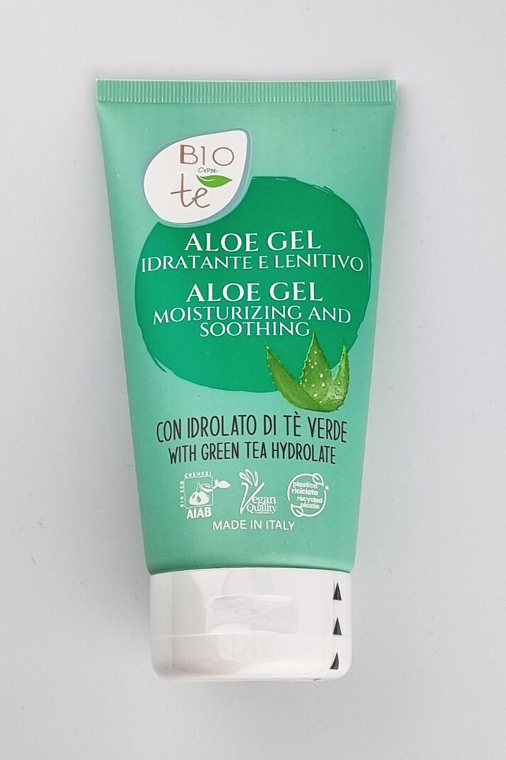 Nawilżający i łagodzący żel aloesowy do ciała, z ekologicznym hydrolatem z zielonej herbaty, AIAB, 150 ml, Pierpaoli Biocontè