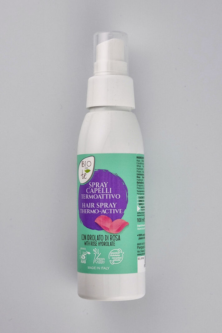 Spray termoochronny do włosów z ekologicznym hydrolatem różanym i proteinami, AIAB, 100 ml, Pierpaoli Biocontè