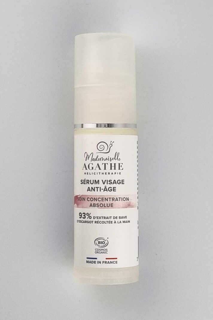 Silnie skoncentrowane serum przeciwstarzeniowe ze śluzem ślimaka 93%, COSMOS ORGANIC, 30 ml, Mlle Agathe