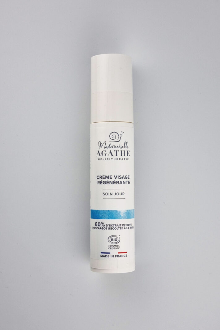 Krem do twarzy ze śluzem ślimaka, odmładzający, na dzień, COSMOS ORGANIC, airless, 50 ml, Mlle Agathe