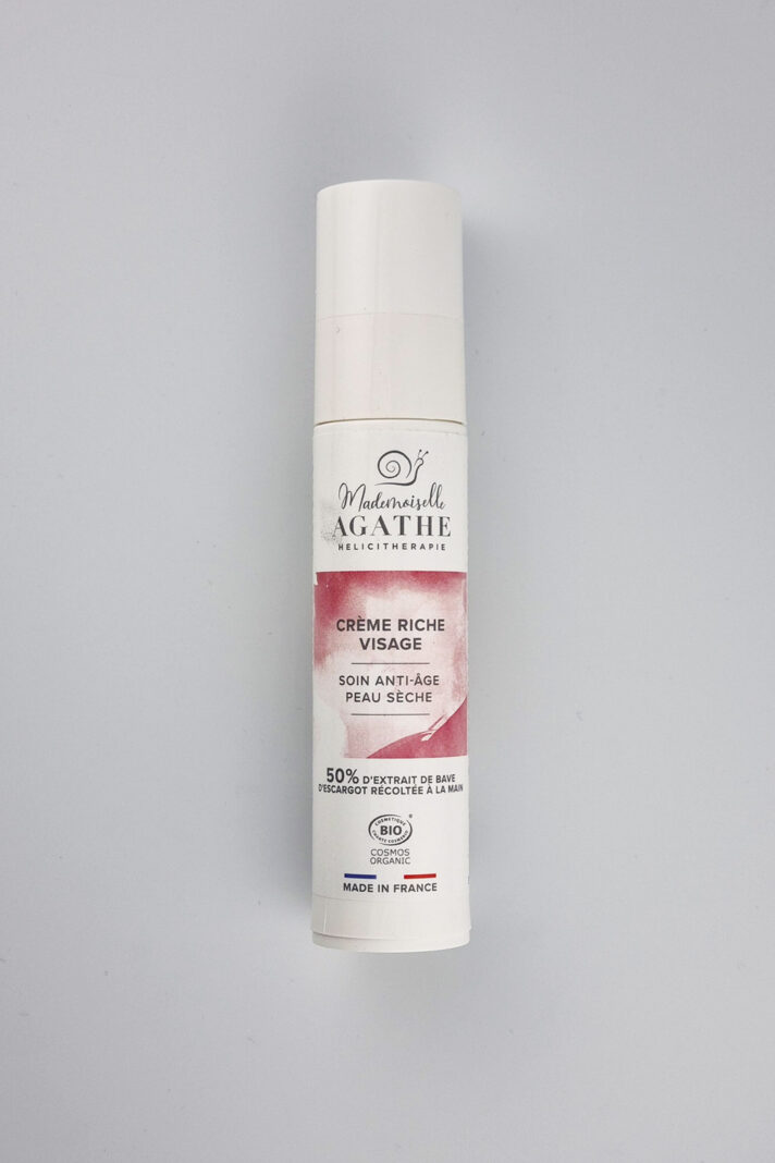 20251019_232813 Bogaty krem do twarzy ze śluzem ślimaka, do skóry suchej i bardzo suchej, Cosmos Organic, Mlle Agathe
