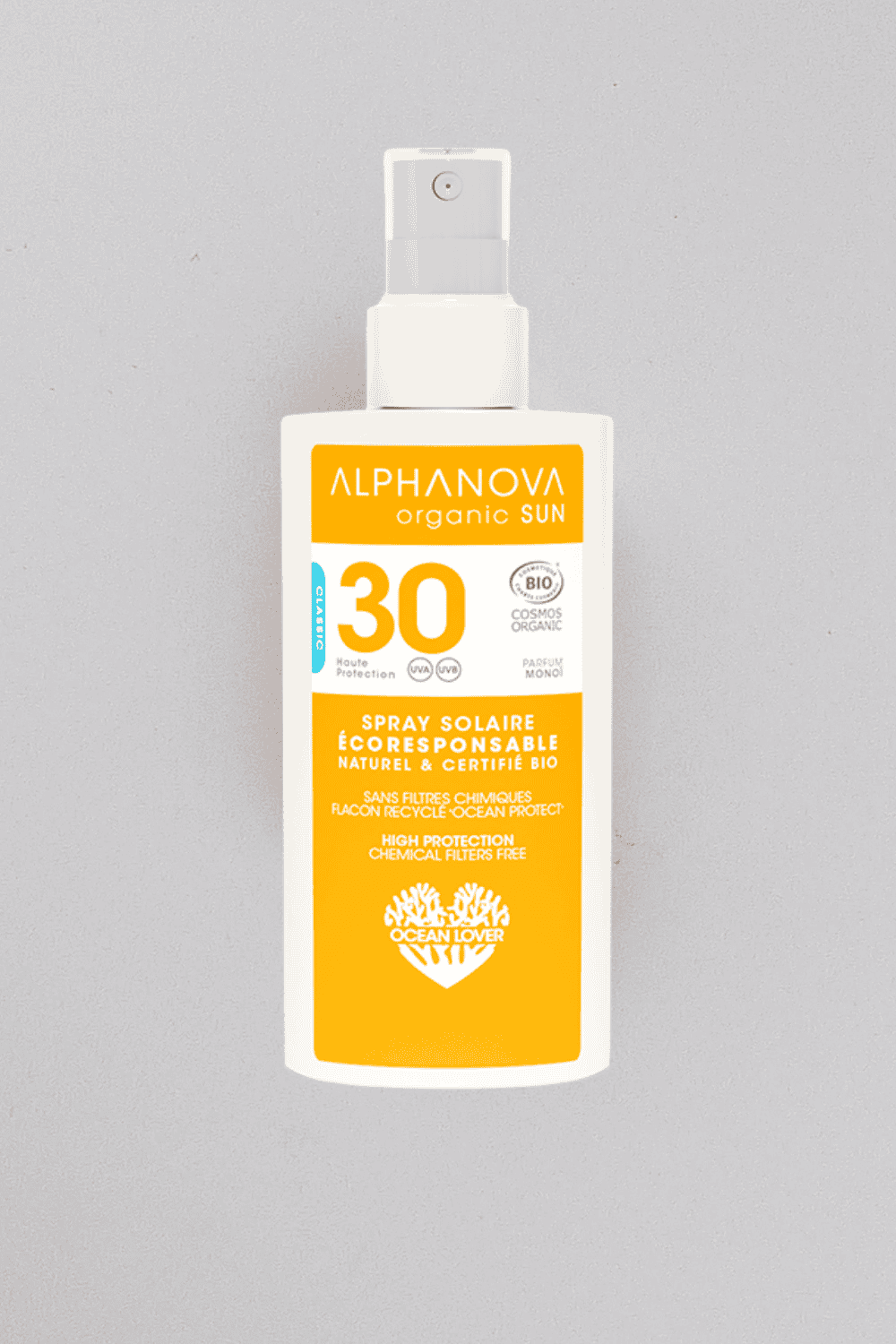 Alphanova Sun Bio, Spray przeciwsłoneczny, filtr SPF30, 125g