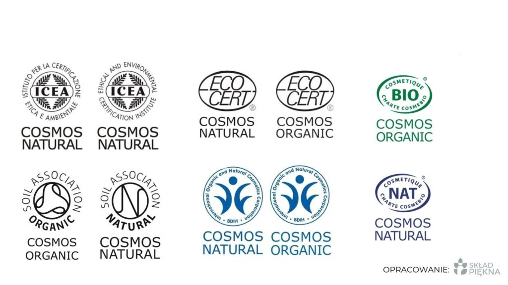 Logotypy Cosmos natural i Cosmos Organic