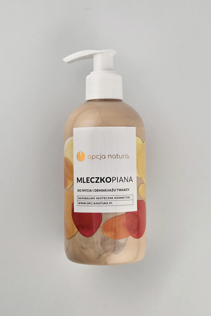 mleczkopiana do mycia i demakijażu twarzy Opcja Natura