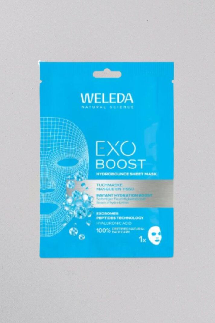 EXO BOOST Nawilżająca maseczka w płachcie z kwasem hialuronowym i technologią peptydów egzosomowych - WELEDA