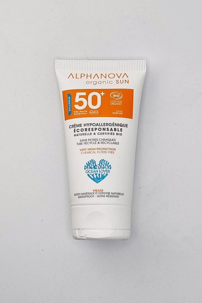 Naturalny krem do twarzy z filtrem SPF50, Alphanowa,, filtr mineralny